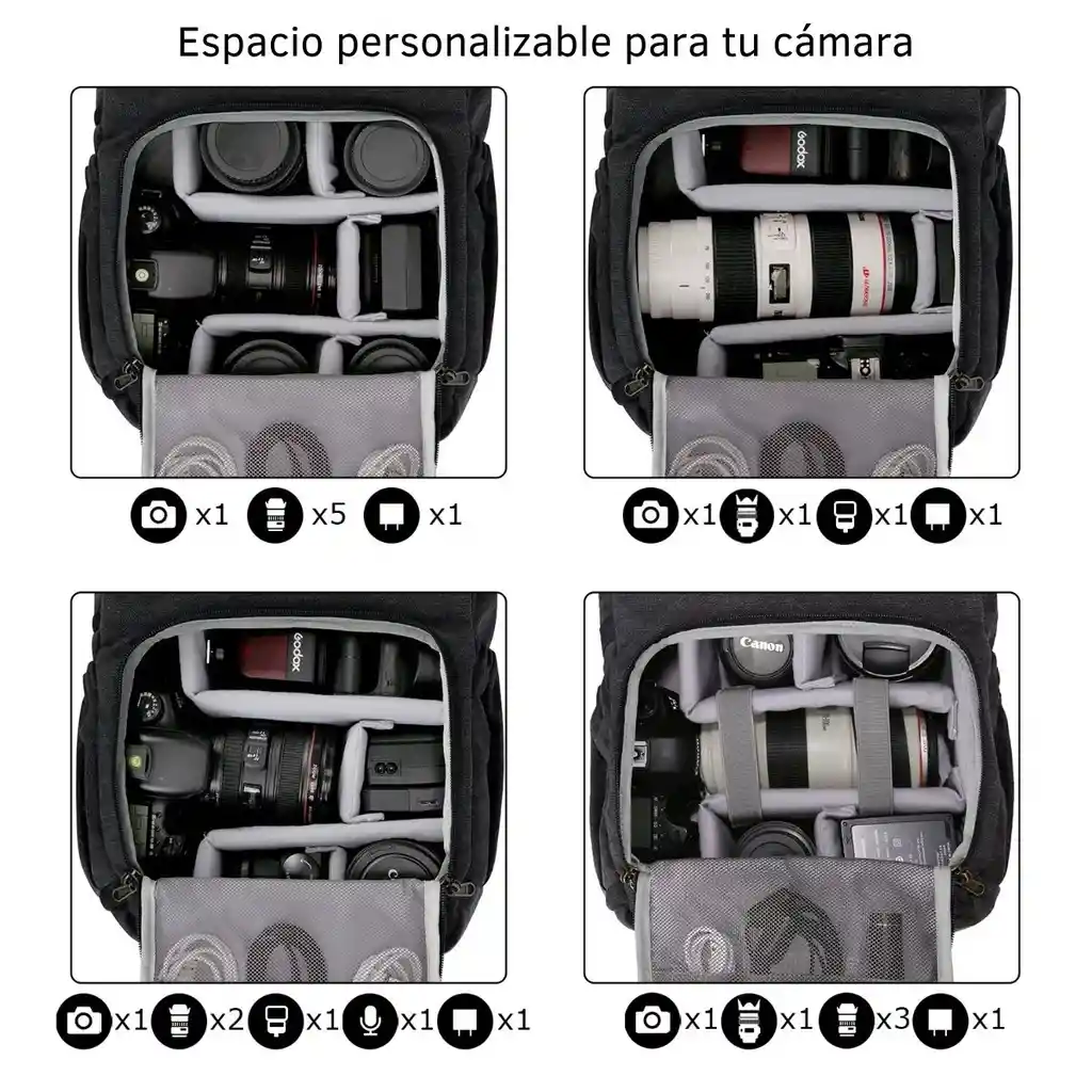 Bagsmart - Mochila Para Cámara Anniston - Negro