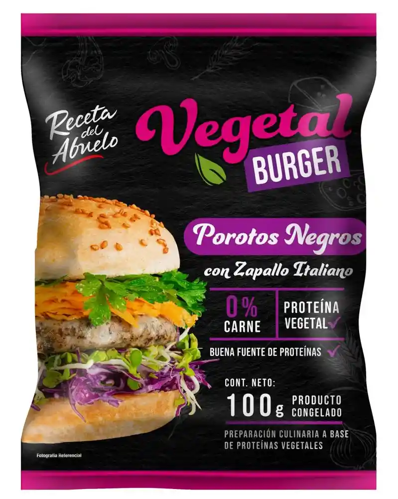 Vegetal Burger Porotos Negros Receta Del Abuelo 100g