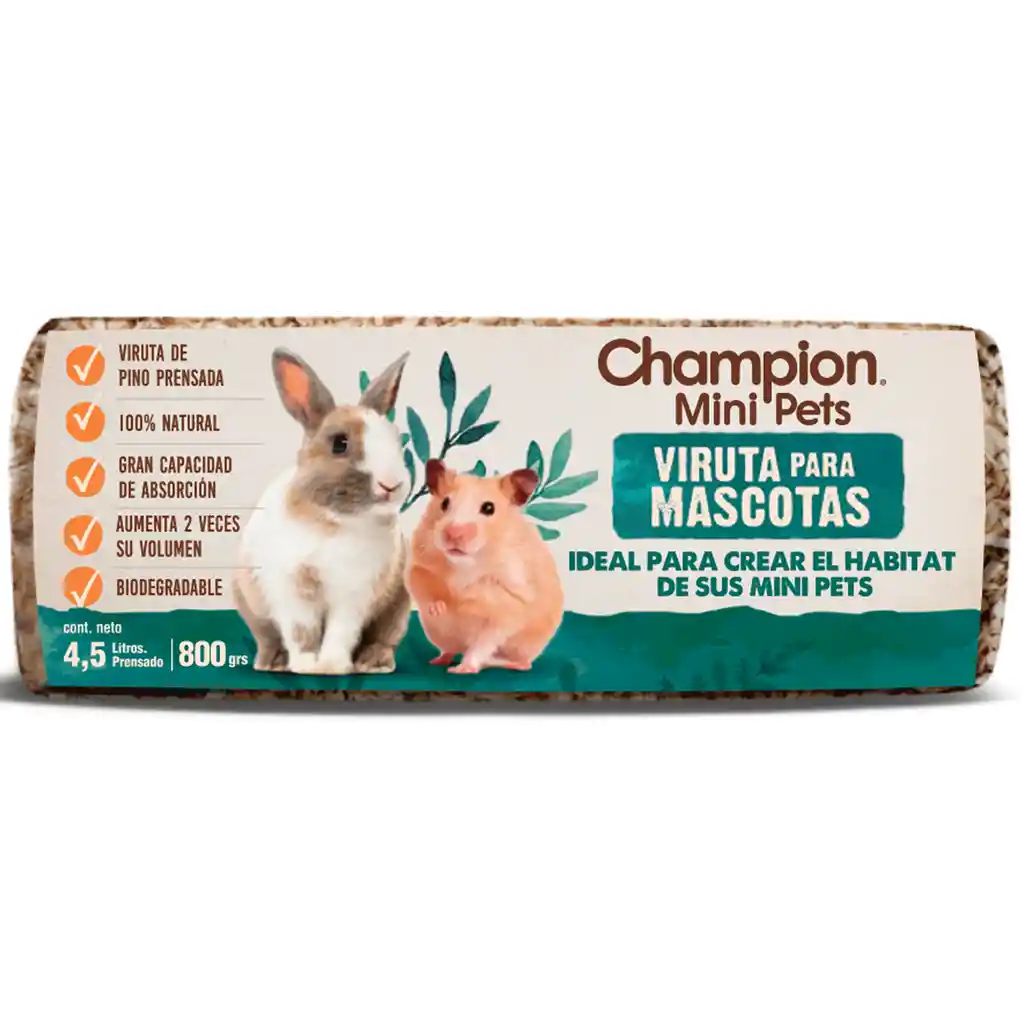 Viruta Champion Mini Pets 800 Gramos
