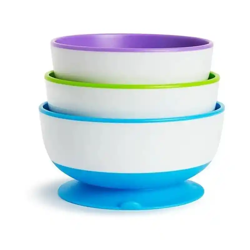 Set De 3 Bowls Con Antideslizante Munchkin Stay Put