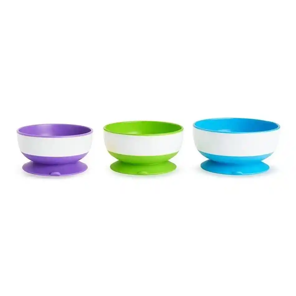 Set De 3 Bowls Con Antideslizante Munchkin Stay Put