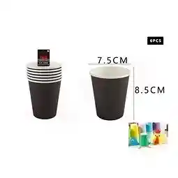 Vaso Carton Negro X 6 Unid