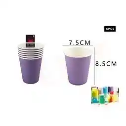 Vaso Carton Morado X 6 Unid