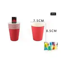 Vaso Carton Rojo X 6 Unid