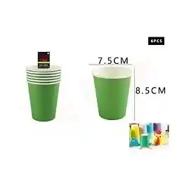 Vaso Carton Verde X 6 Unid