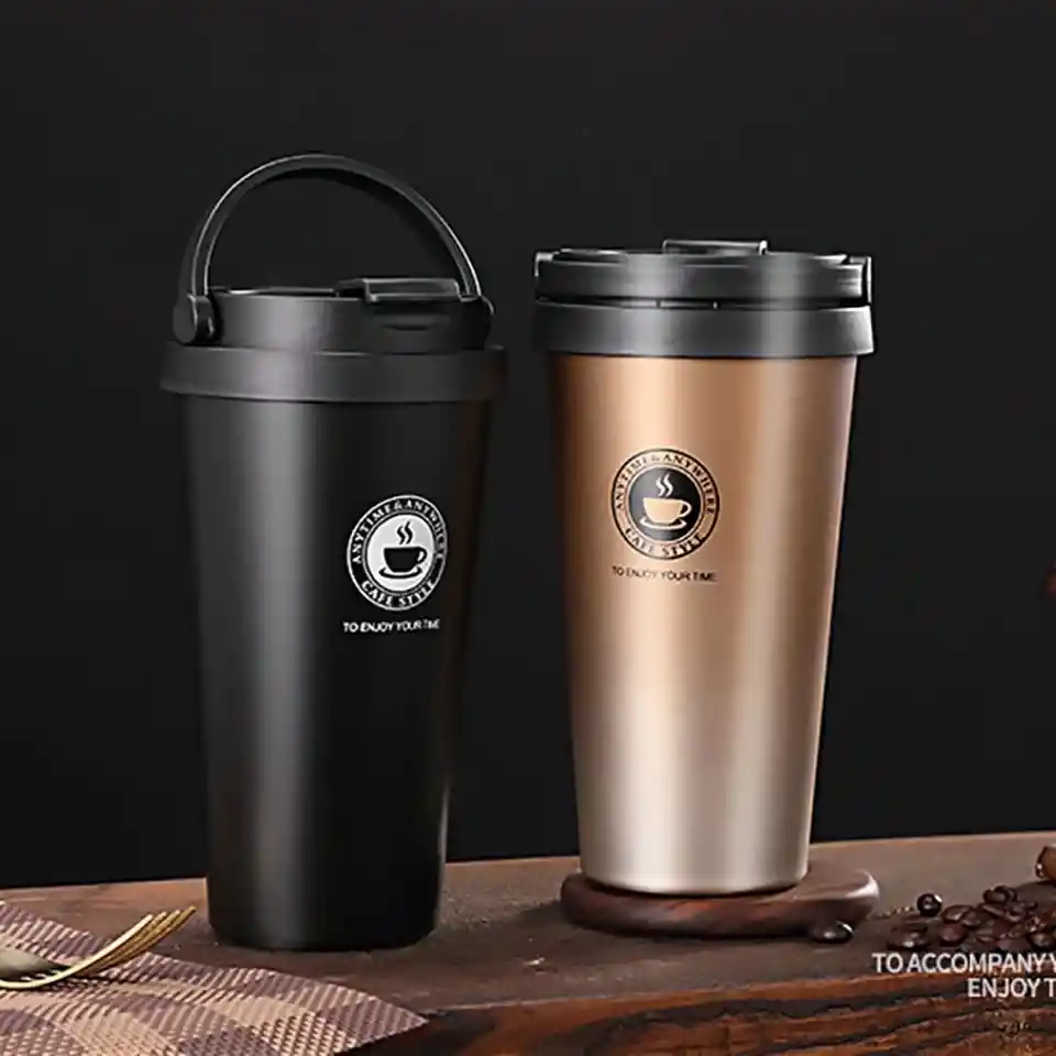 Termo Metálico Estilo Vaso Café Con Argolla 450ml Cafe