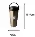 Termo Metálico Estilo Vaso Café Con Argolla 450ml Negro