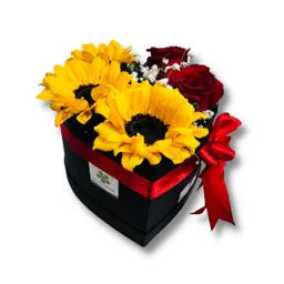 Corazón De Rosas Y Girasoles S
