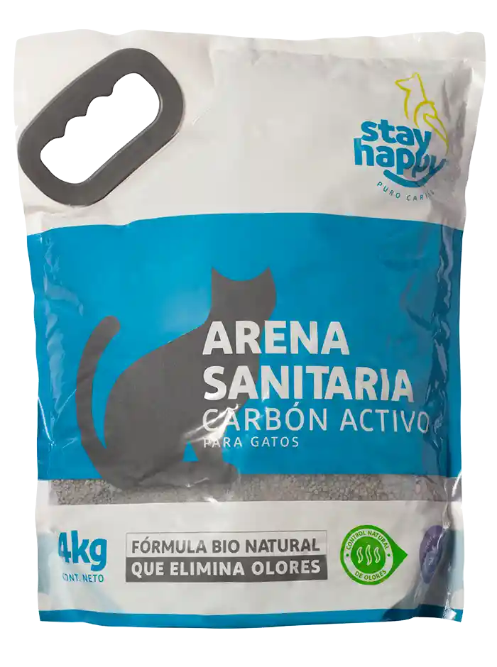 Stay Happy Arena Sanitaria Carbon Activado Para Gatos 4 Kg