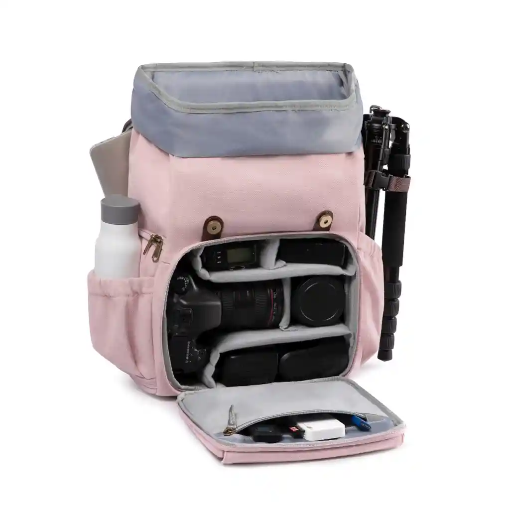 Bagsmart Mochila Para Camara Y Notebook De 15" - Rosado