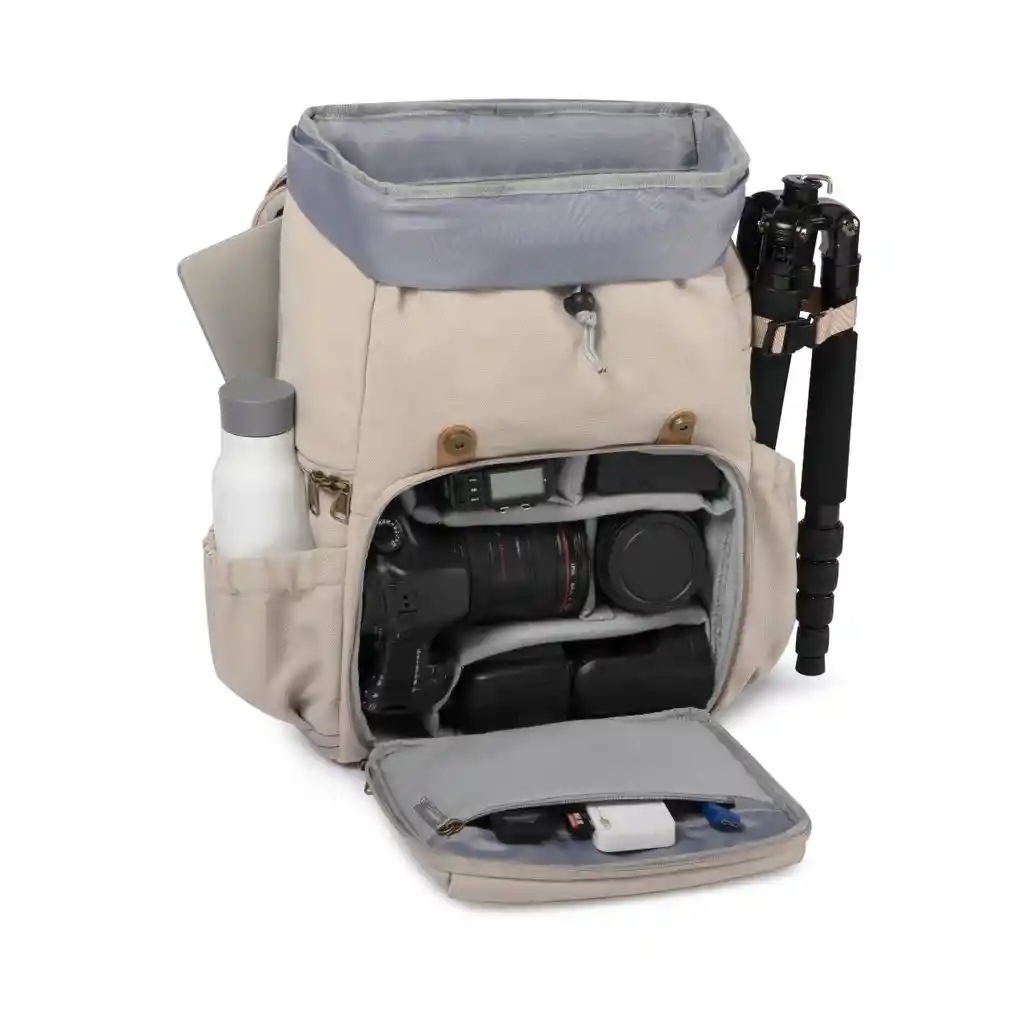 Bagsmart Mochila Para Camara Y Notebook De 15" - Beige