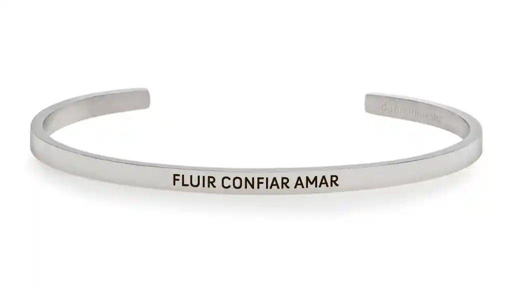 Pulsera Fluir Confiar Amar Plata