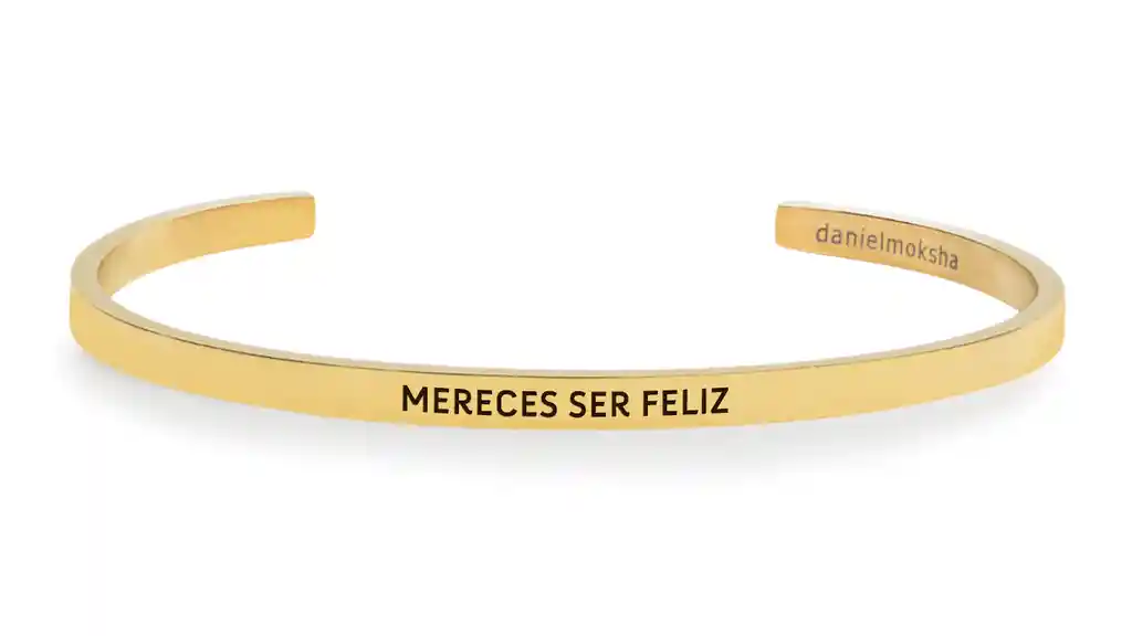 Pulsera Mereces Ser Feliz Oro