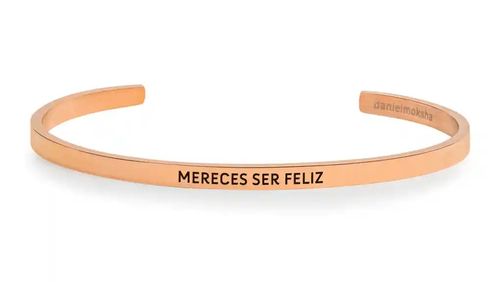 Pulsera Mereces Ser Feliz Oro Rosa