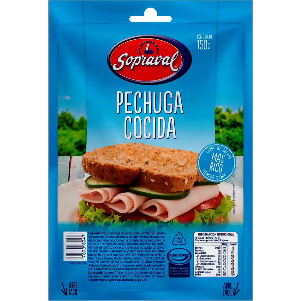 Sopraval Pechuga De Pavo Cocida150 Gr