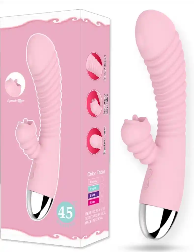 Vibrador Texturizado Con Lengua Para El Clitoris Y Calentador