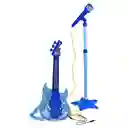 Guitarra Musical De Juguete Con Micrófono Azul