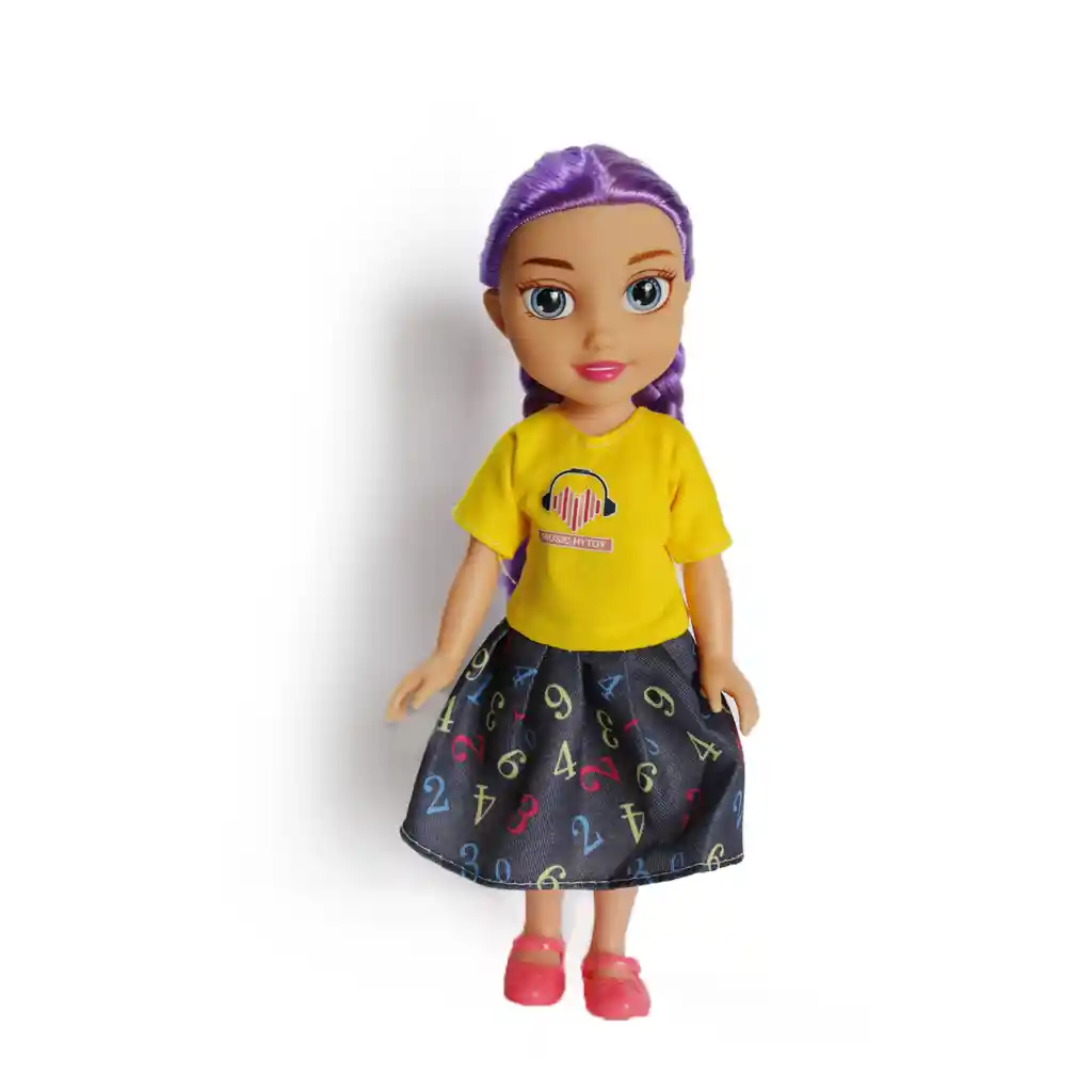 Muñeca Con Lentes Y Trenzas