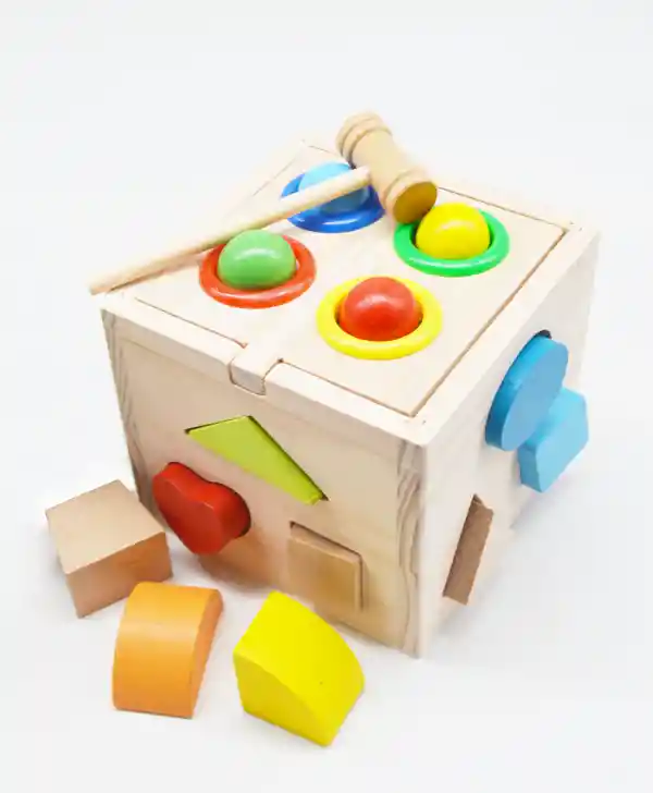 Cubo Para Juego De Encaje De Madera