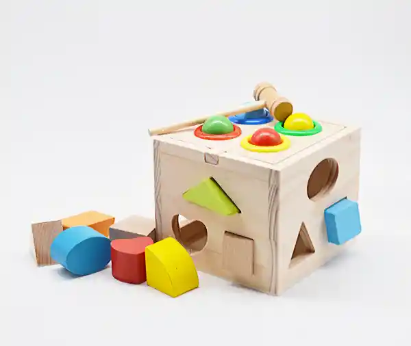 Cubo Para Juego De Encaje De Madera