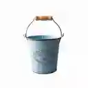 Jarra Macetero Metálico Con Manga Celeste