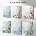 Pack De 6 Bolsa De Regalo Grande Diseño Flor Cotton