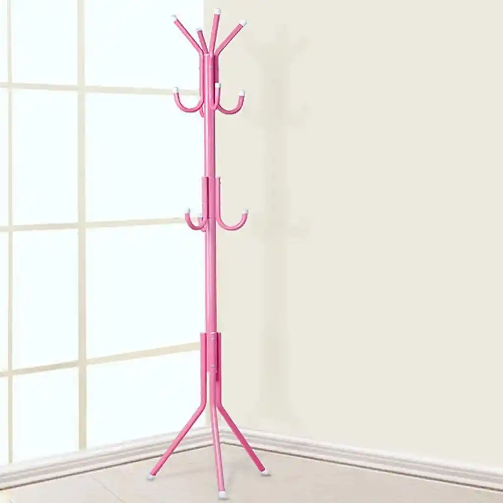 Colgador Perchero Metálico Trípode Rosado 165cm X 42cm