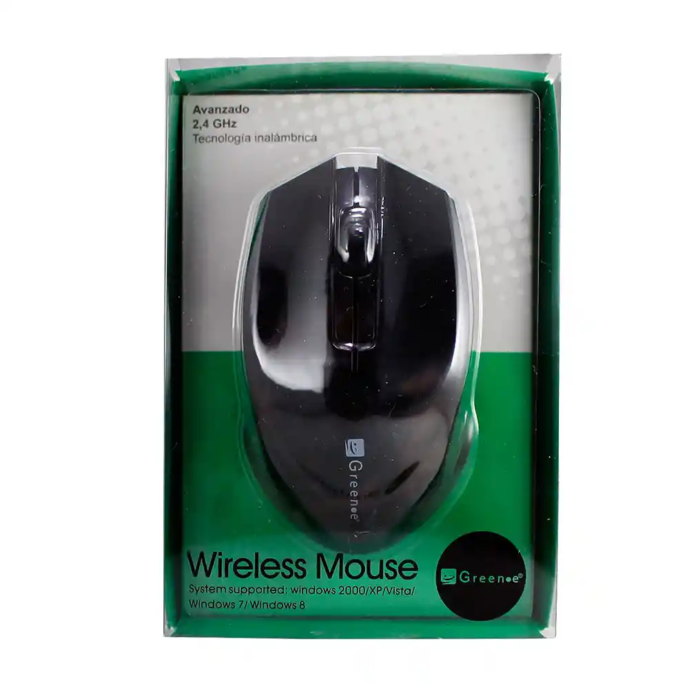 Mouse Inalámbrico Negro Green-e