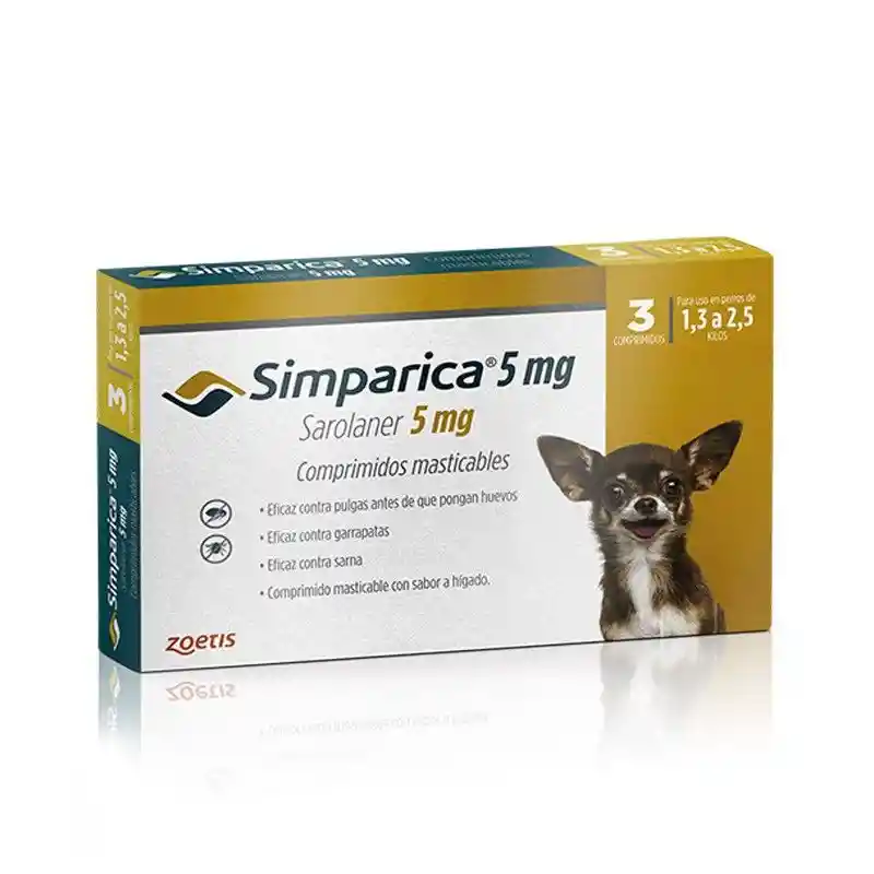 Simparica 5 Mg. 1,3 A 2,5 Kg. 3 Comprimido