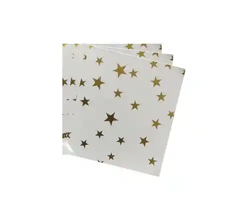 Servilletas De Papel Estrellas Doradas 16pcs 33x33cm