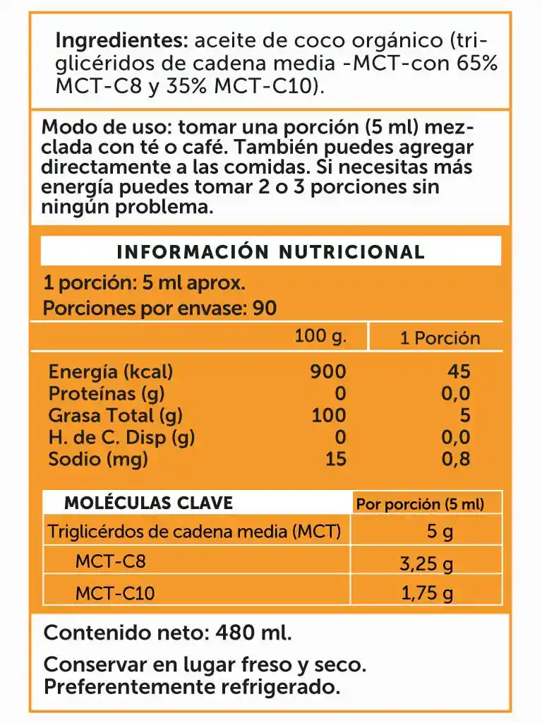 Keto Oil Mct 480 Ml