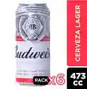 Budweiser Cervezalata Pack De 6 X 470 Ml