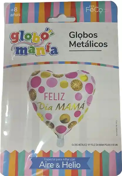 Globo Metalizado Polka Feliz Dia Mama