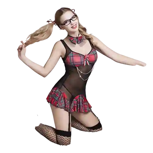 Disfraz De Colegiala Sexy Rojo