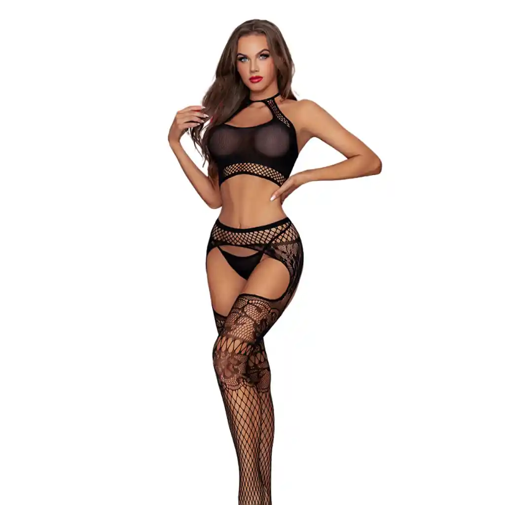 Bodystocking Malla Conjunto