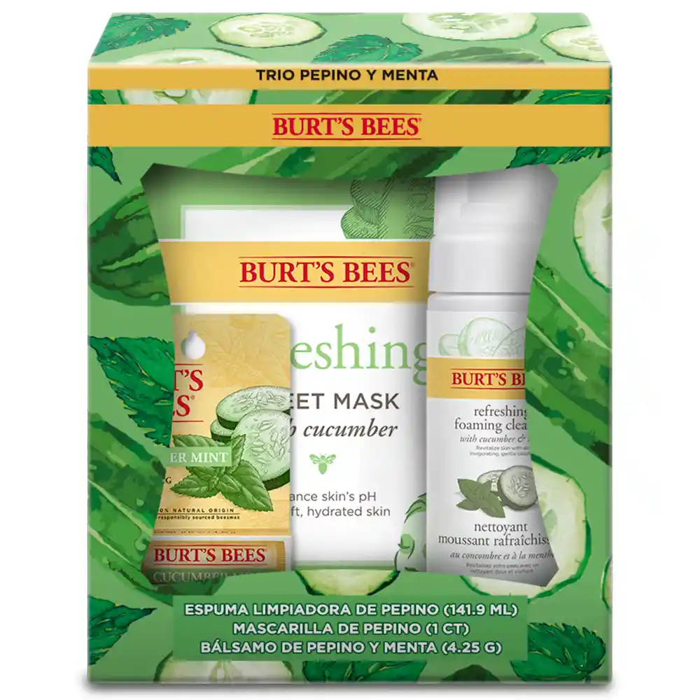 Burt's Bees Kit Facial Trio Pepino Y Menta