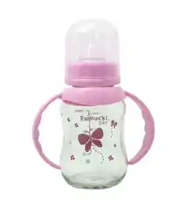 Mamadera Vidrio 130 Ml Rosada