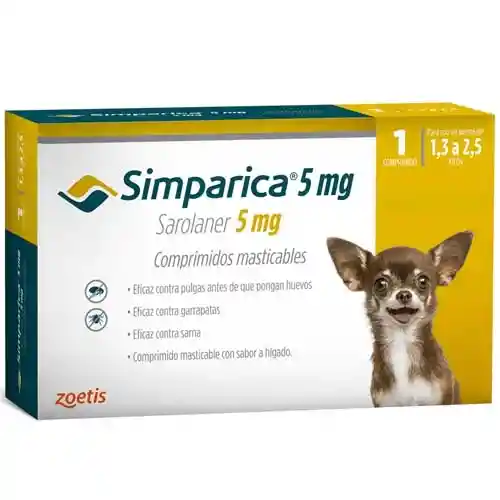 Simparica 5 Mg. 1,3 A 2,5kg 1 Comprimido