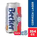 Becker Pack 6 Un Cervezalager Lata 350 Cc