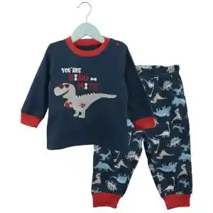 Pijama De Algodon Niño Dino 3-6m