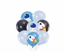 Set De Globos De Látex De Astronauta Azul Y Negro