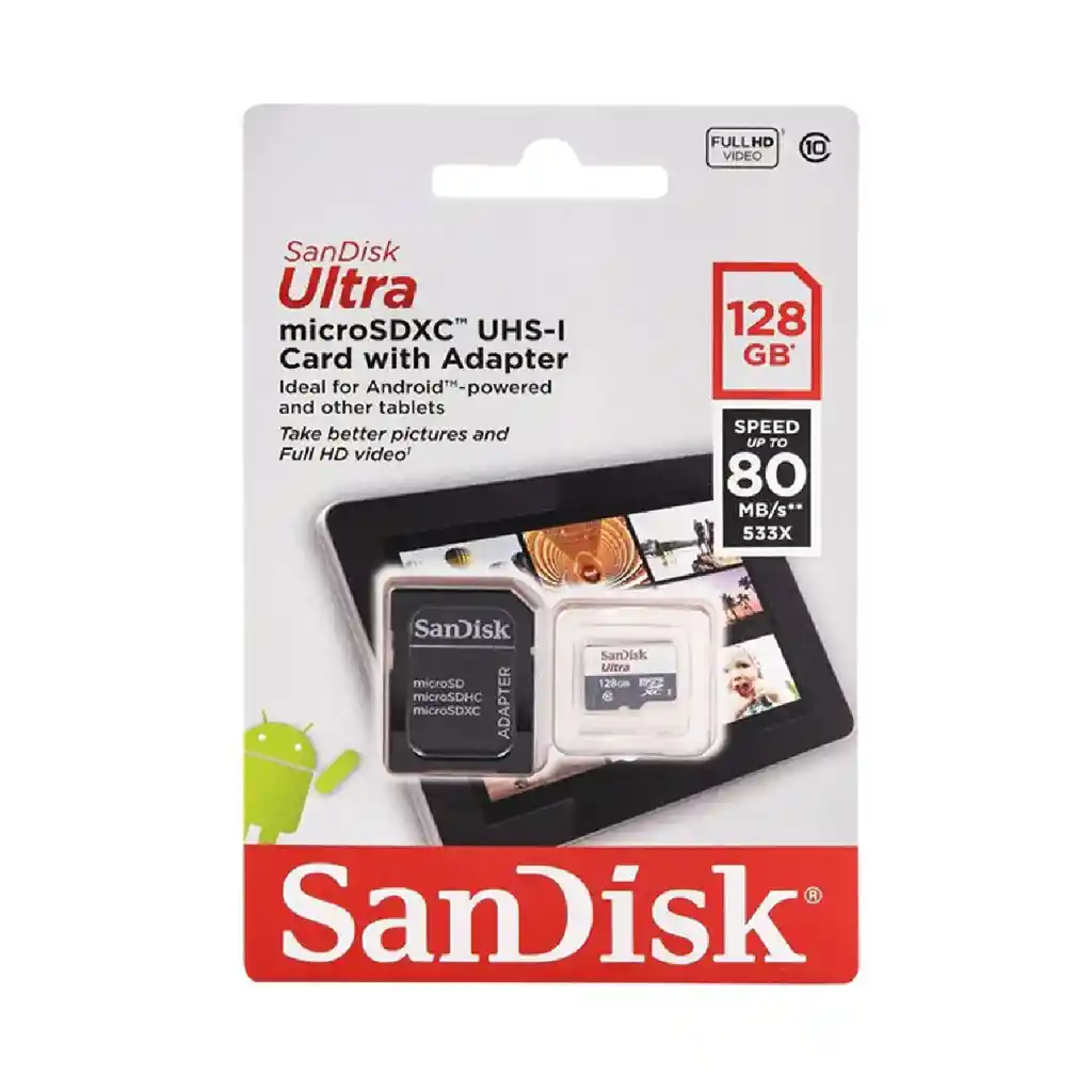 Memoria Microsd Sandisk Ultra 128gb - Uhs-i - C10