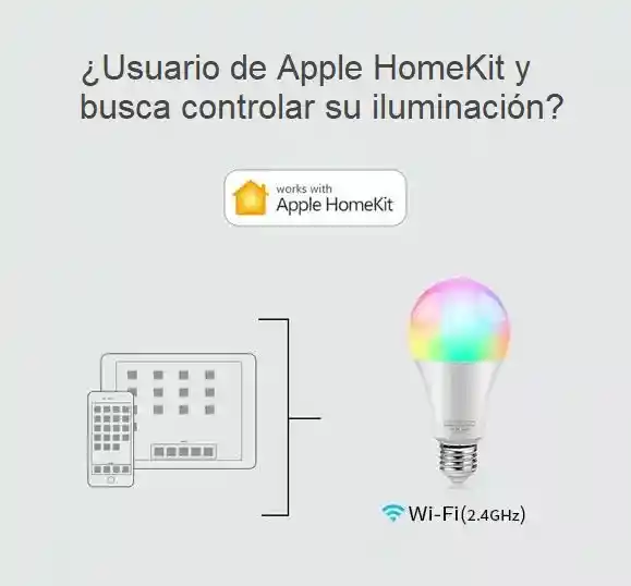 Ampolleta Inteligente Led Wifi Apple Homekit, Alexa & Google Home