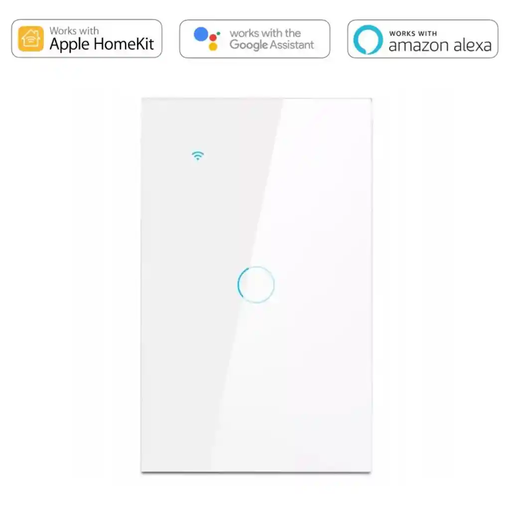 Interruptor Inteligente Simple Blanco Apple Homekit, Alexa & Google Home