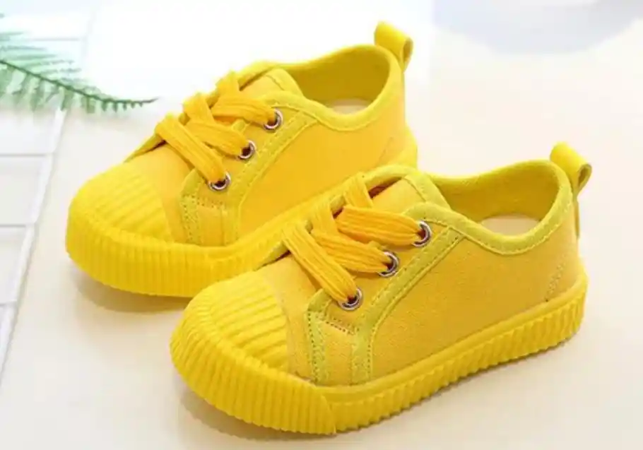 Zapatillas Lona Kids Amarilla Talla 29