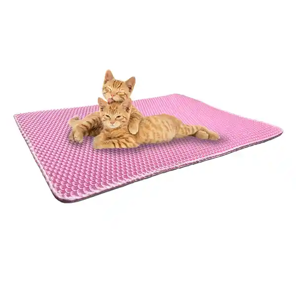 Alfombra Sanitaria Para Gatos Lavable Color Rosada