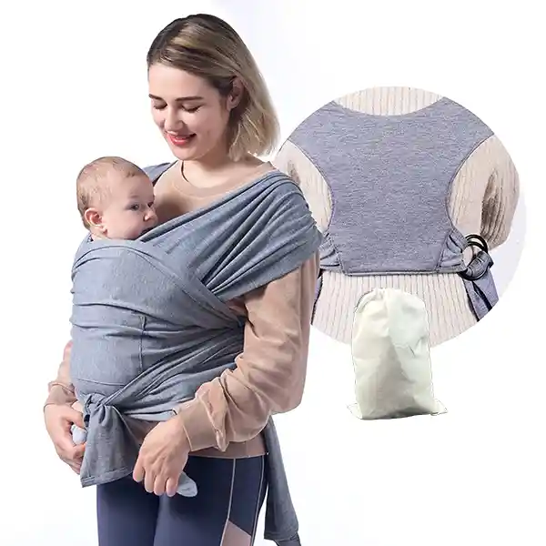 Fular Portabebe Semielástico Ergonómico Ajustable Color Gris