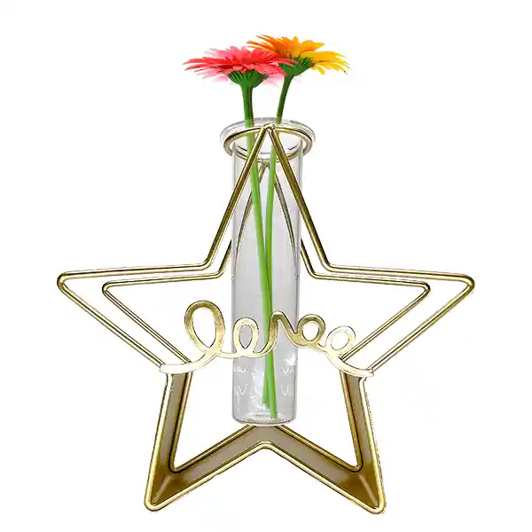 Florero Decorativo Estrella Minimalista Estilo Nórdico Dorado