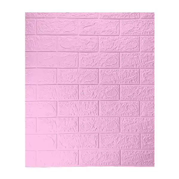 Pack 10 Lamina Papel Mural 3d Ladrillo Adhesiva Color Rosa