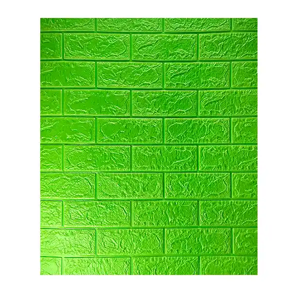 Pack 10 Lamina Papel Mural 3d Ladrillo Adhesiva Color Verde